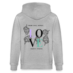 GROW. CHILL. REPEAT. Unisex Bio-Kapuzenjacke - Grau meliert