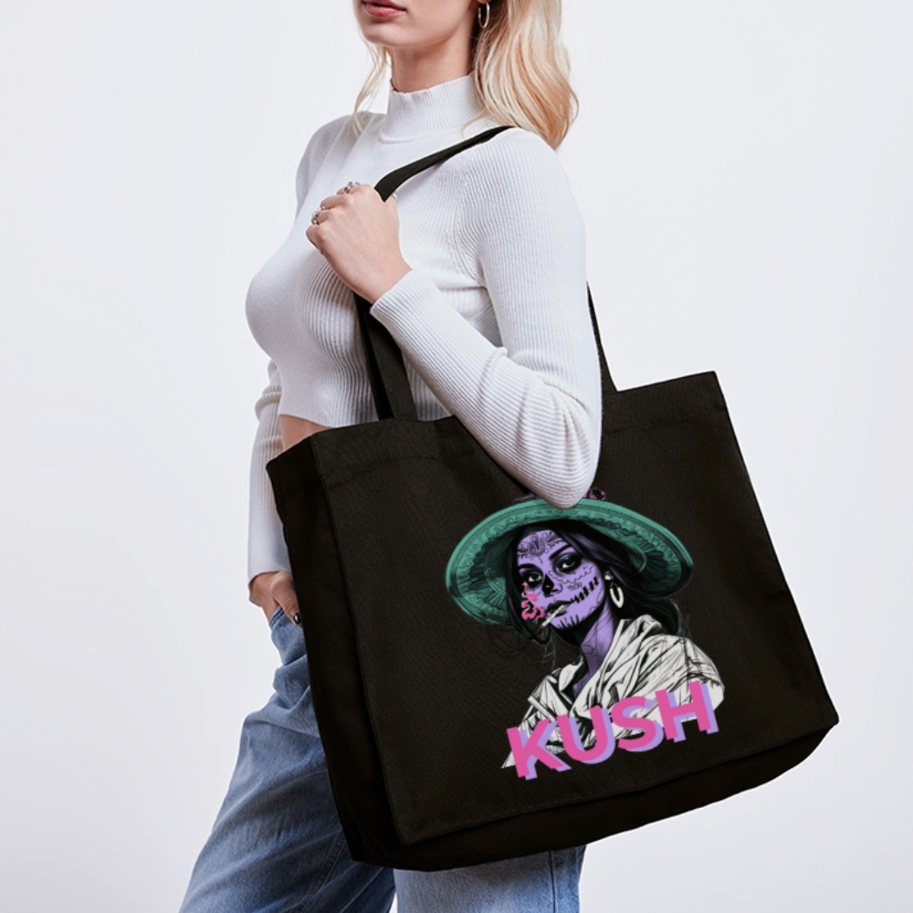 LA CATRINA KUSH recycelter Shopping Bag - Schwarz