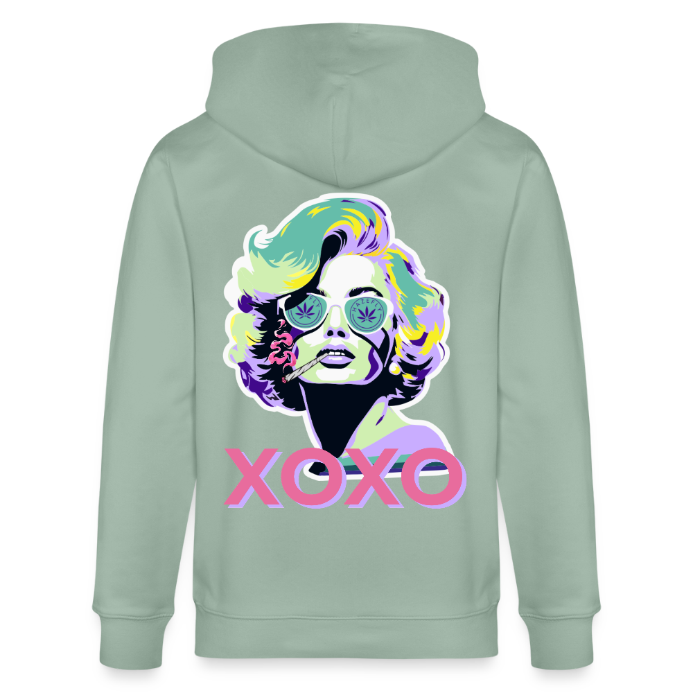 MARYLIN XOXO Unisex Bio-Kapuzenjacke - Helles Graugrün