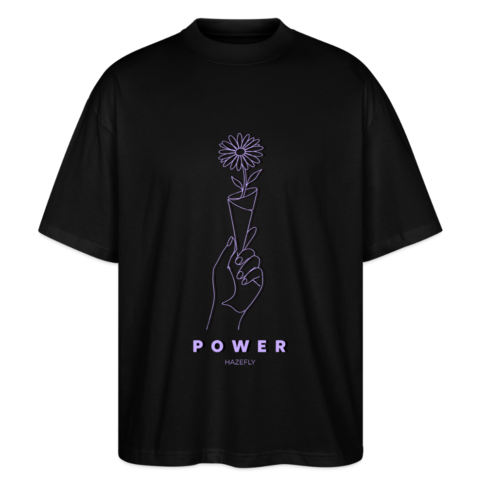 BLOOM POWER Oversized Unisex Bio T-Shirt - Schwarz