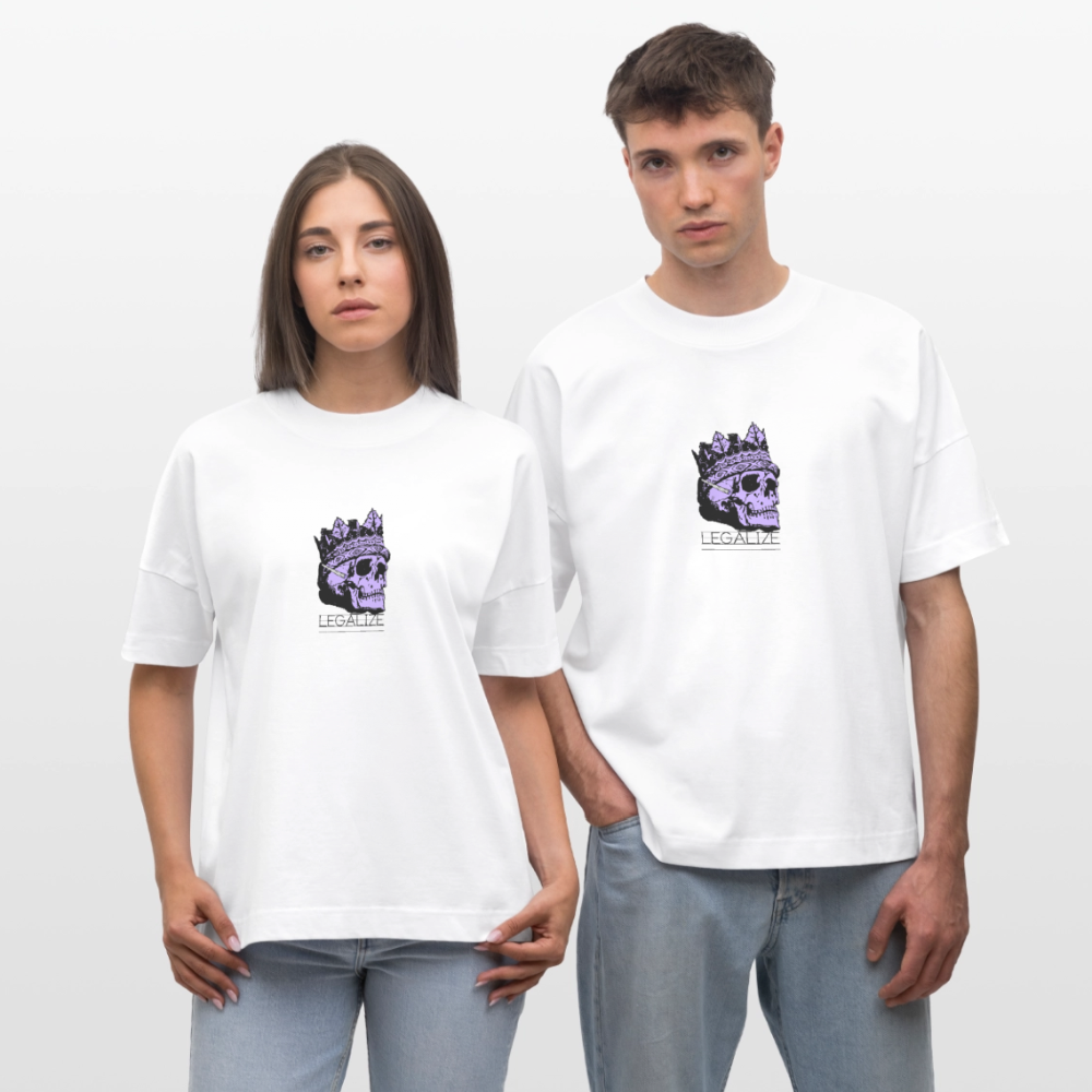 420 SKULL Oversized Unisex Bio T-Shirt - Weiß