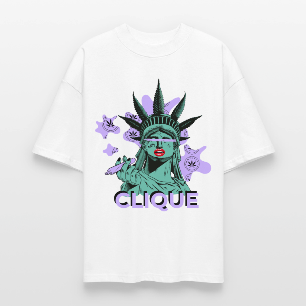 420 CLIQUE Oversized Unisex Bio T-Shirt - Weiß