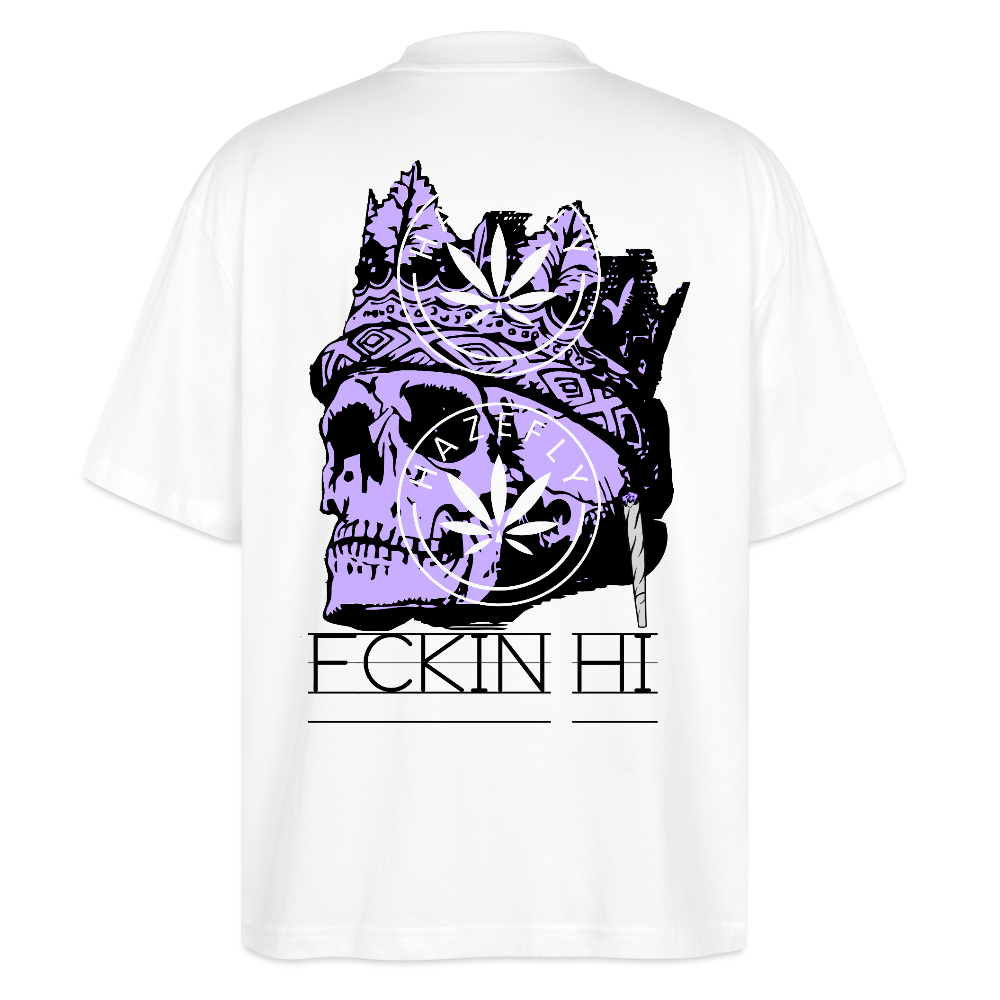 420 SKULL Oversized Unisex Bio T-Shirt - Weiß