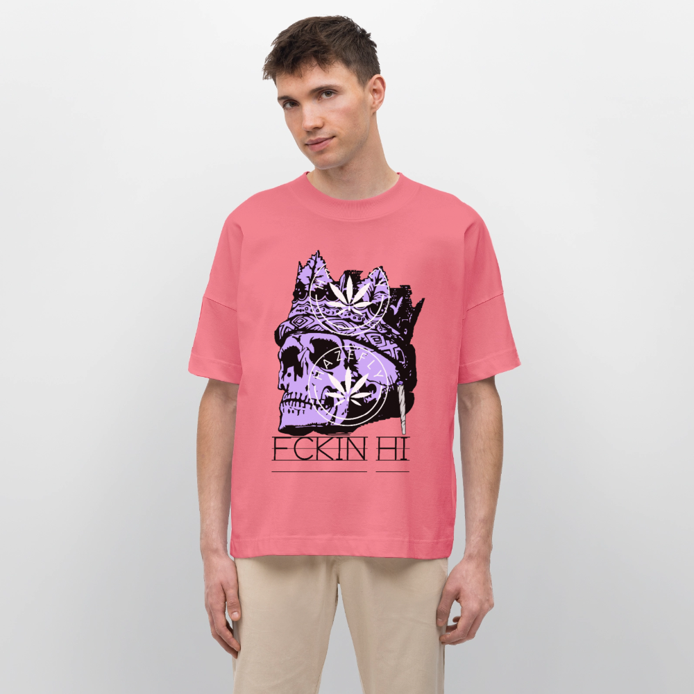 420 SKULL Oversized Unisex Bio T-Shirt - Pink 