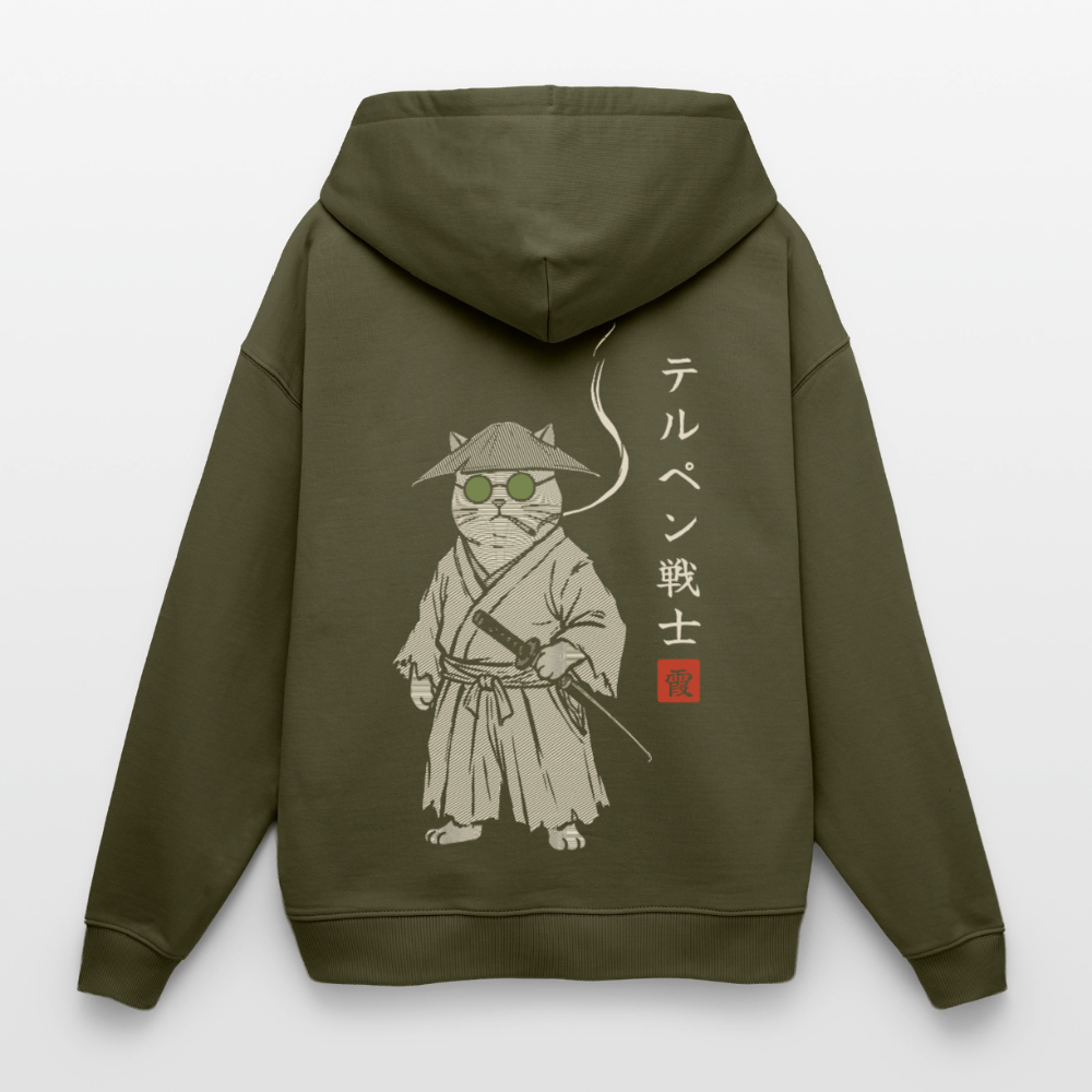 TERPENE WARRIOR Oversized Unisex Bio-Hoodie - Khaki