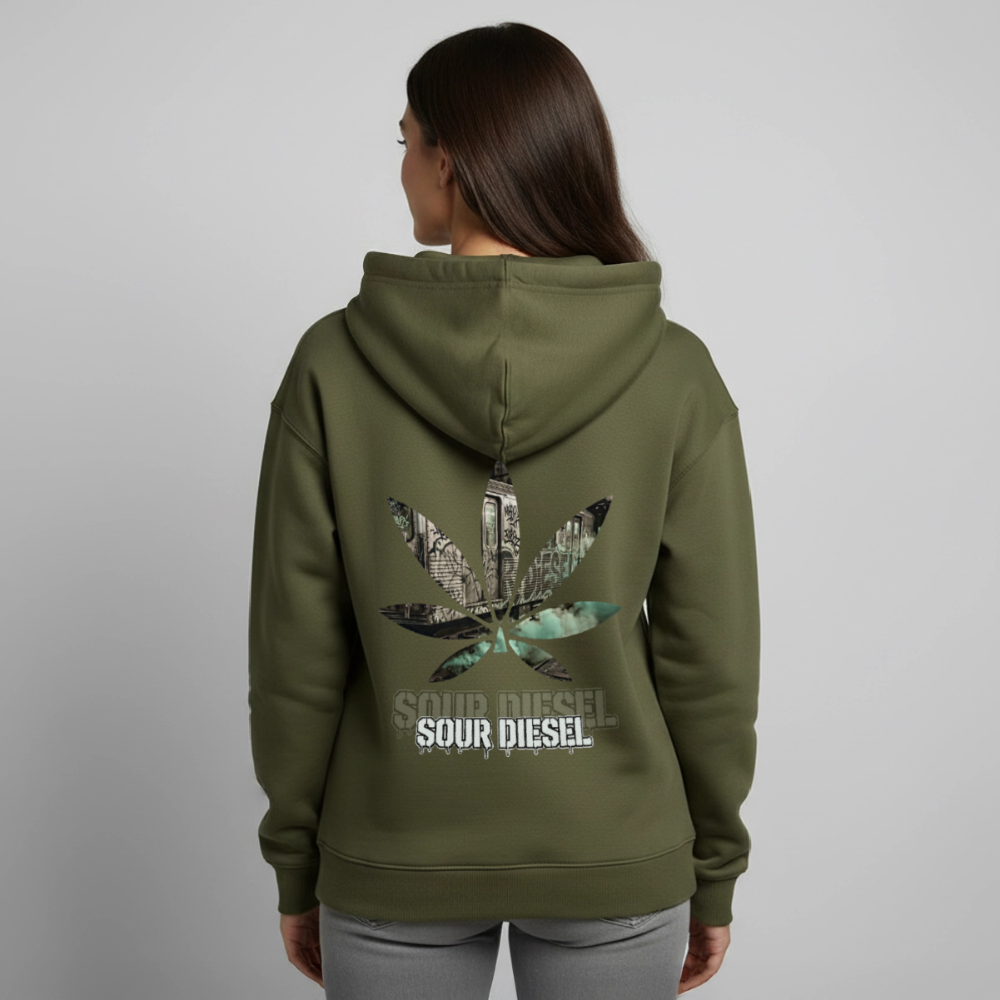 SOUR DIESEL Oversized Unisex Bio-Hoodie - Khaki
