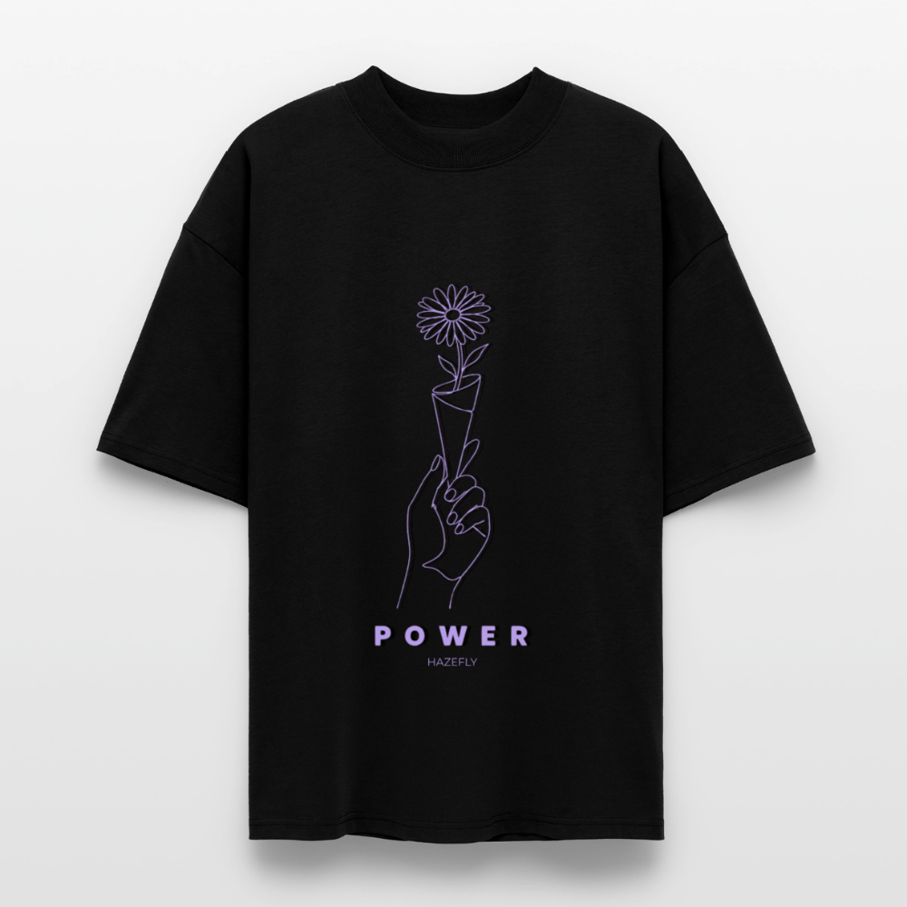 BLOOM POWER Oversized Unisex Bio T-Shirt - Schwarz