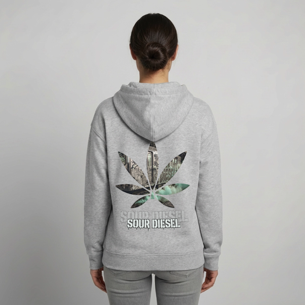 SOUR DIESEL Oversized Unisex Bio-Hoodie - Grau meliert