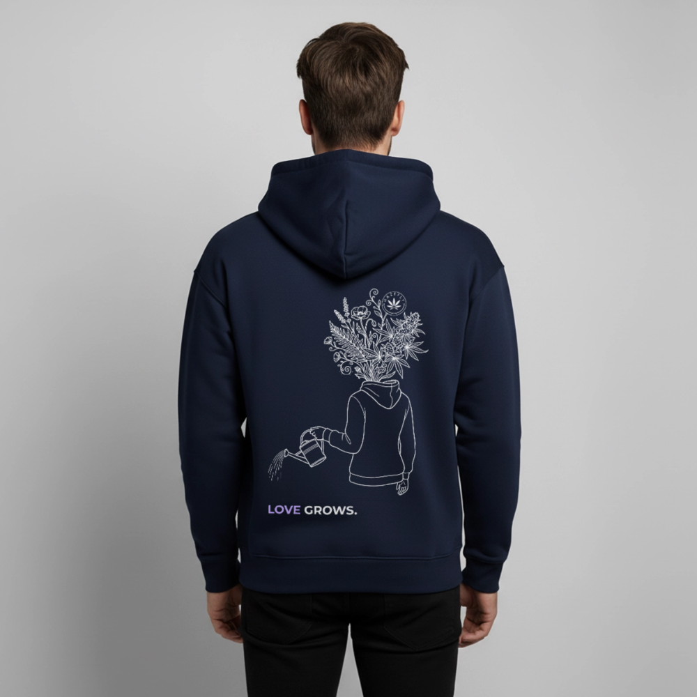 LOVE GROWS I Oversized Unisex Bio-Hoodie - Navy