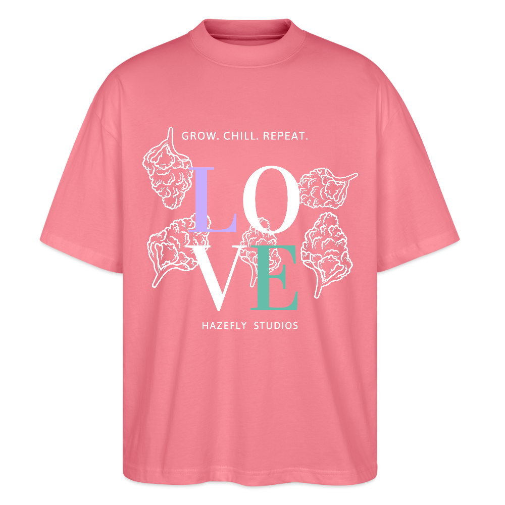 GROW. CHILL. REPEAT. Oversized Unisex Bio T-Shirt - Pink 