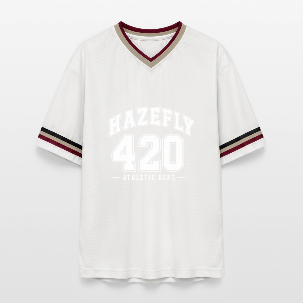ATHLETIC DEPT Mesh T-Shirt - Offwhite/Bordeaux