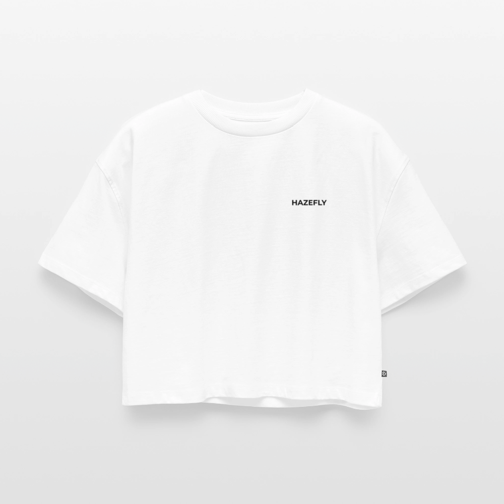 HF SIGNATURE Frauen Oversized Cropped T-Shirt - Weiß