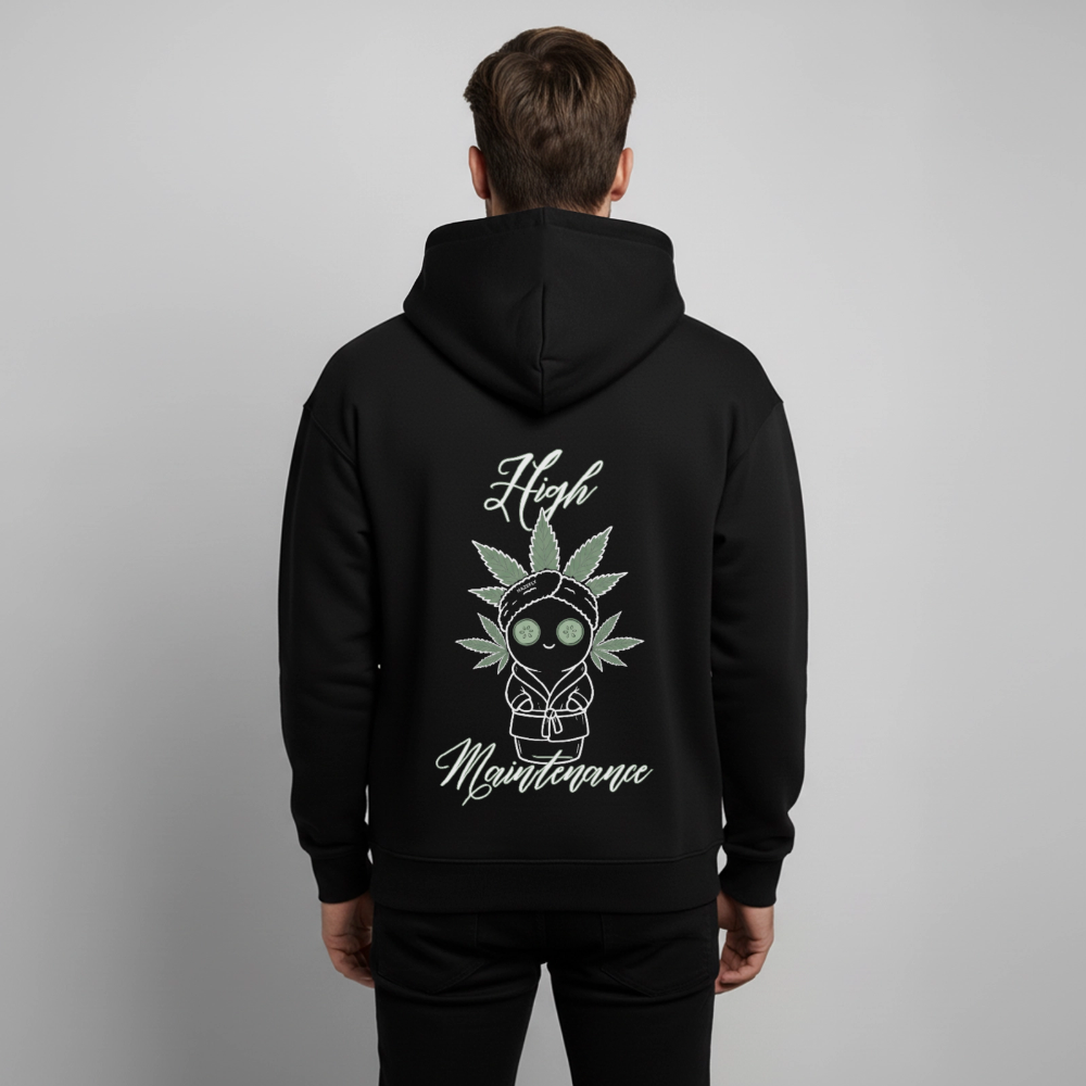 HIGH MAINTENANCE Oversized Unisex Bio-Hoodie - Schwarz