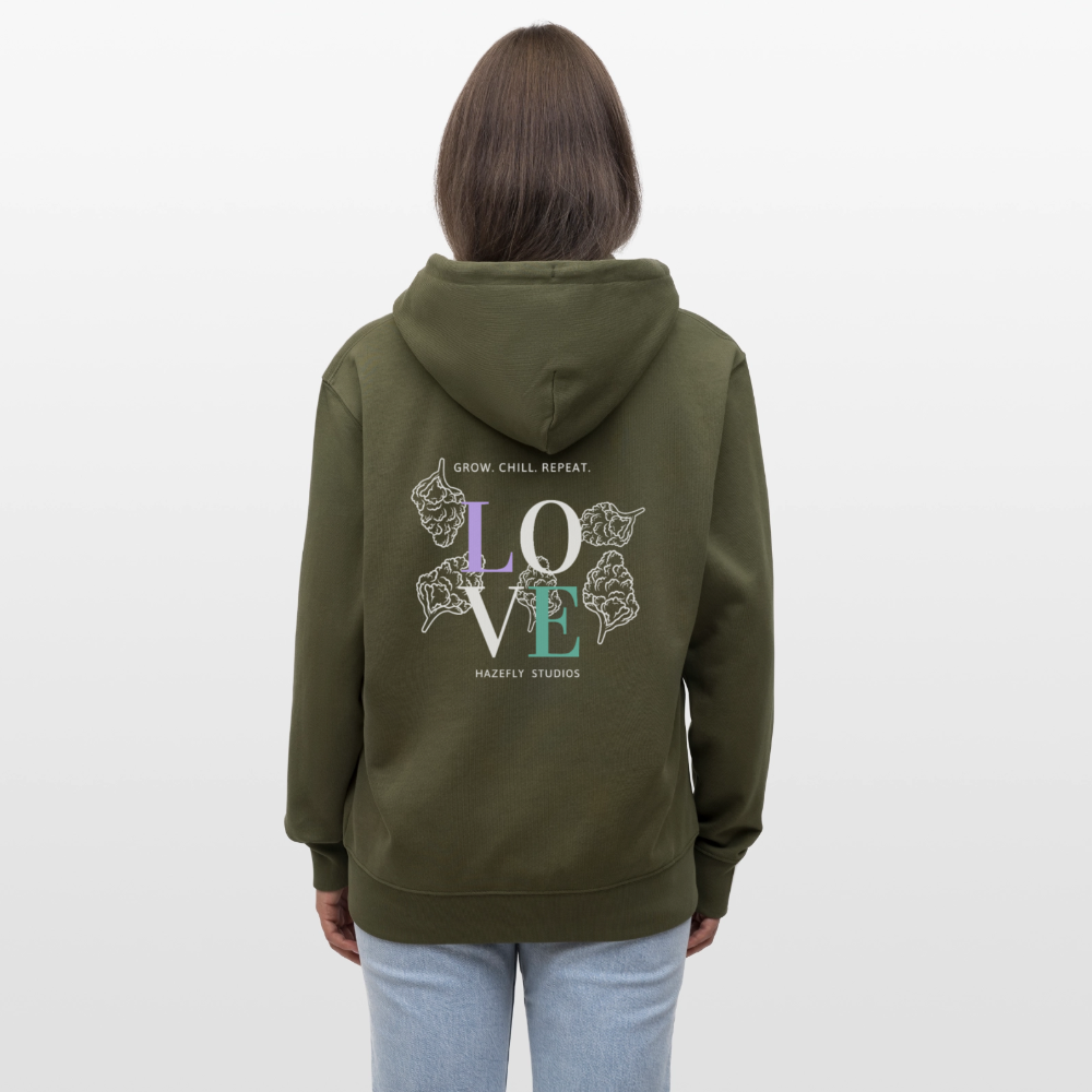 GROW. CHILL. REPEAT. Unisex Bio-Kapuzenjacke - Khaki