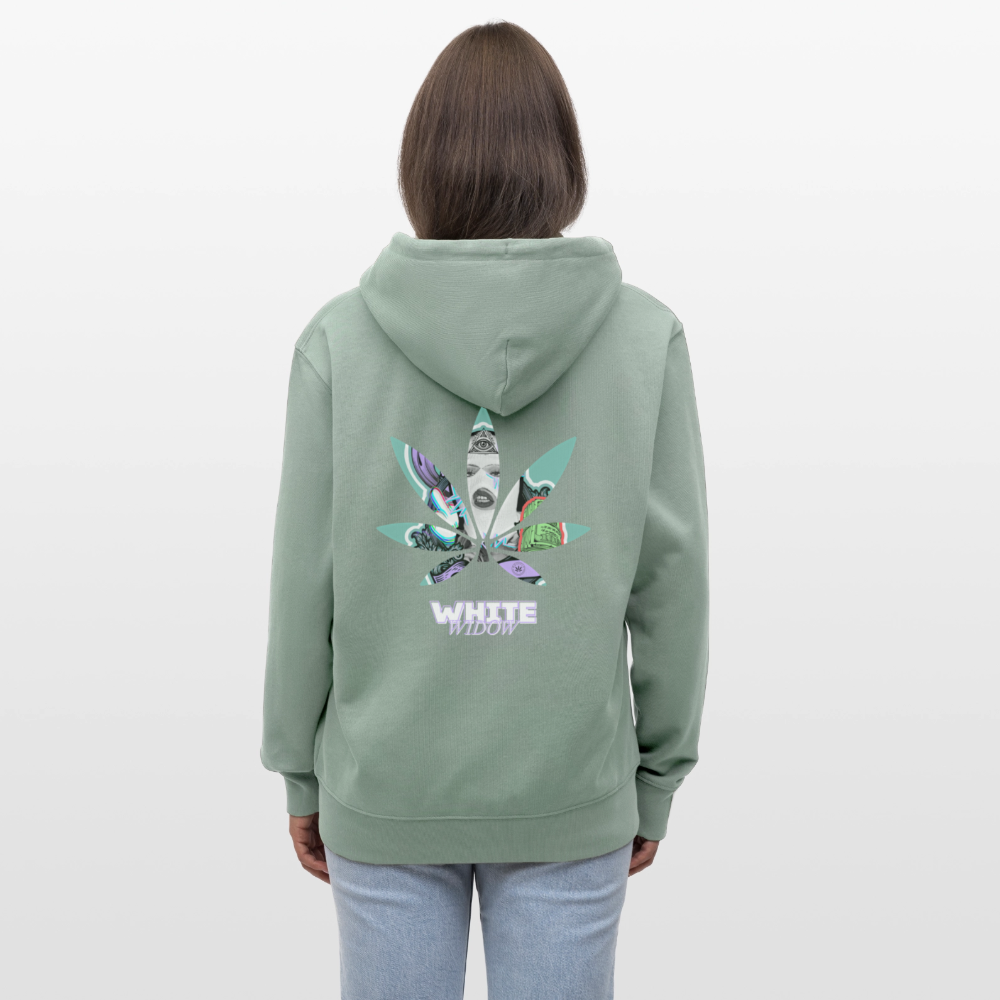 WHITE WIDOW Unisex Bio-Kapuzenjacke - Helles Graugrün