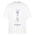 FLOWER POWER Oversized Unisex Bio T-Shirt - Weiß