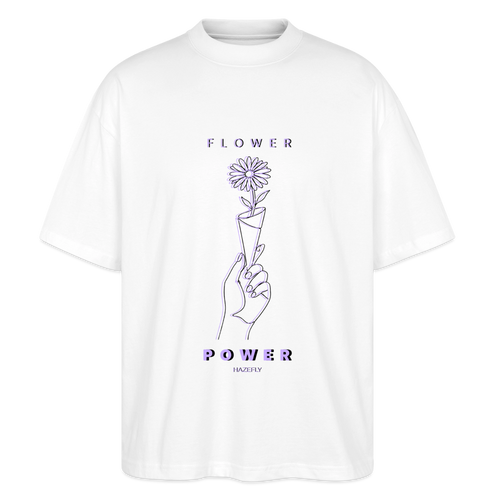 FLOWER POWER Oversized Unisex Bio T-Shirt - Weiß