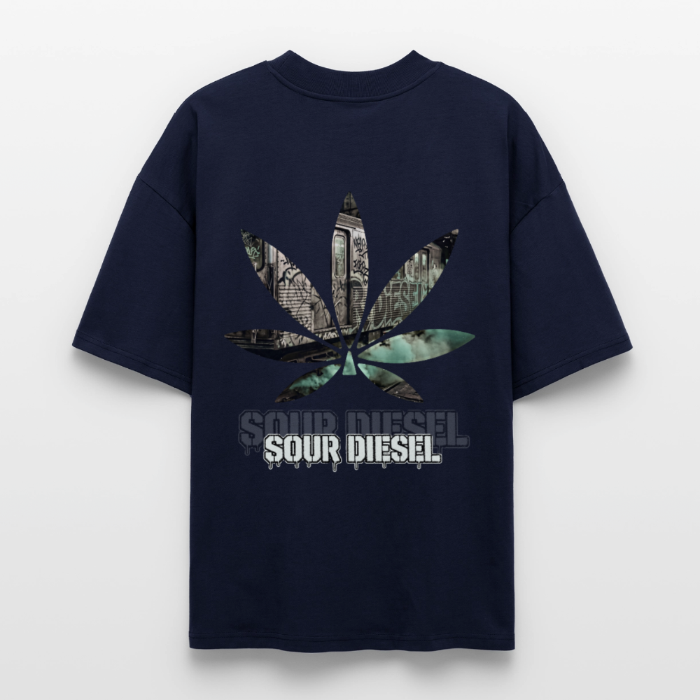 SOUR DIESEL Oversized Unisex Bio T-Shirt - Navy