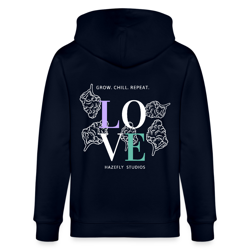 GROW. CHILL. REPEAT. Unisex Bio-Kapuzenjacke - Navy