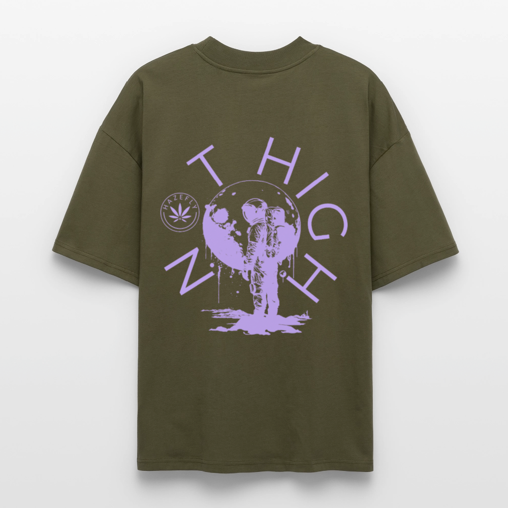 NOT HIGH Oversized Unisex Bio T-Shirt - Khaki