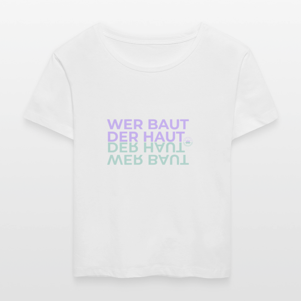 WER BAUT Relaxed Rundhals Frauen Bio-T-Shirt - Weiß