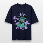 420 CLIQUE Oversized Unisex Bio T-Shirt - Navy