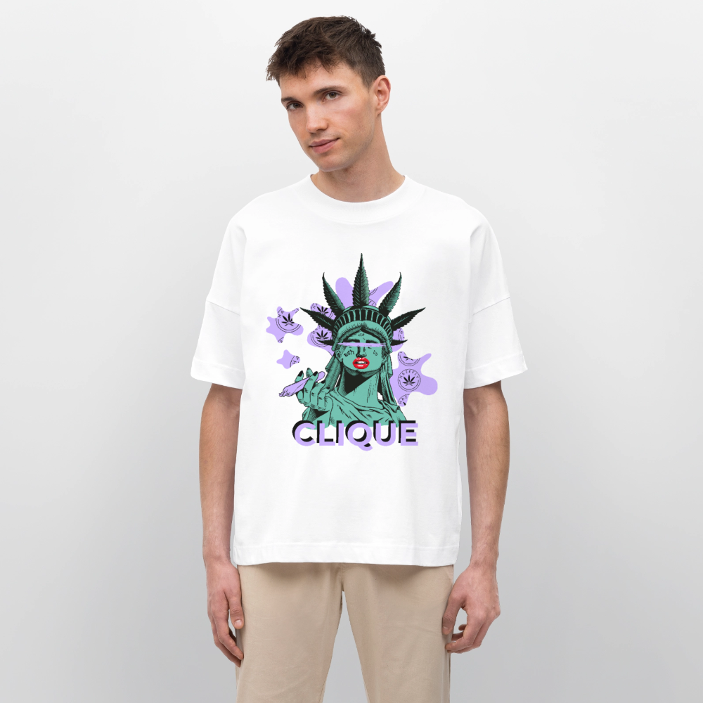 420 CLIQUE Oversized Unisex Bio T-Shirt - Weiß