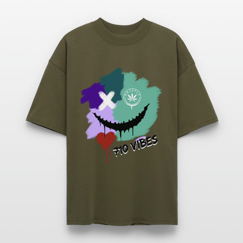 710 VIBES Oversized Unisex Bio T-Shirt - Khaki