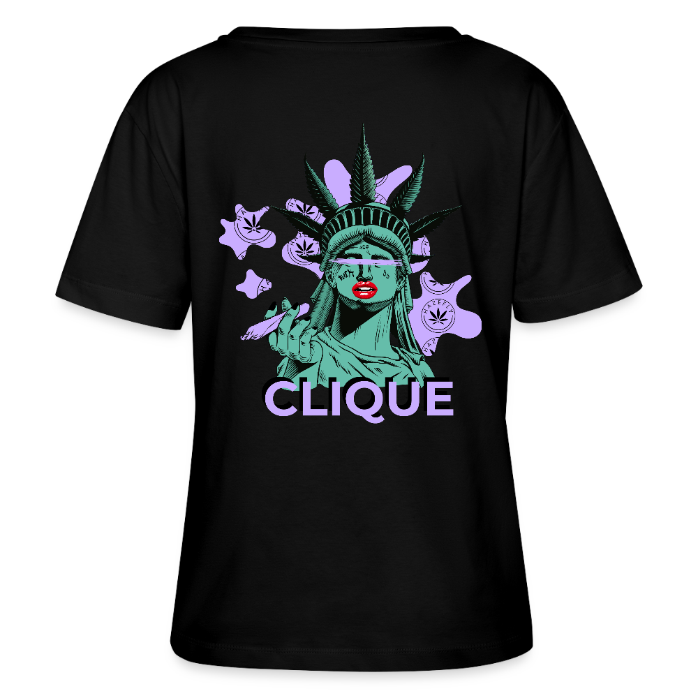 420 CLIQUE 2.0. Relaxed Frauen Bio-T-Shirt - Schwarz