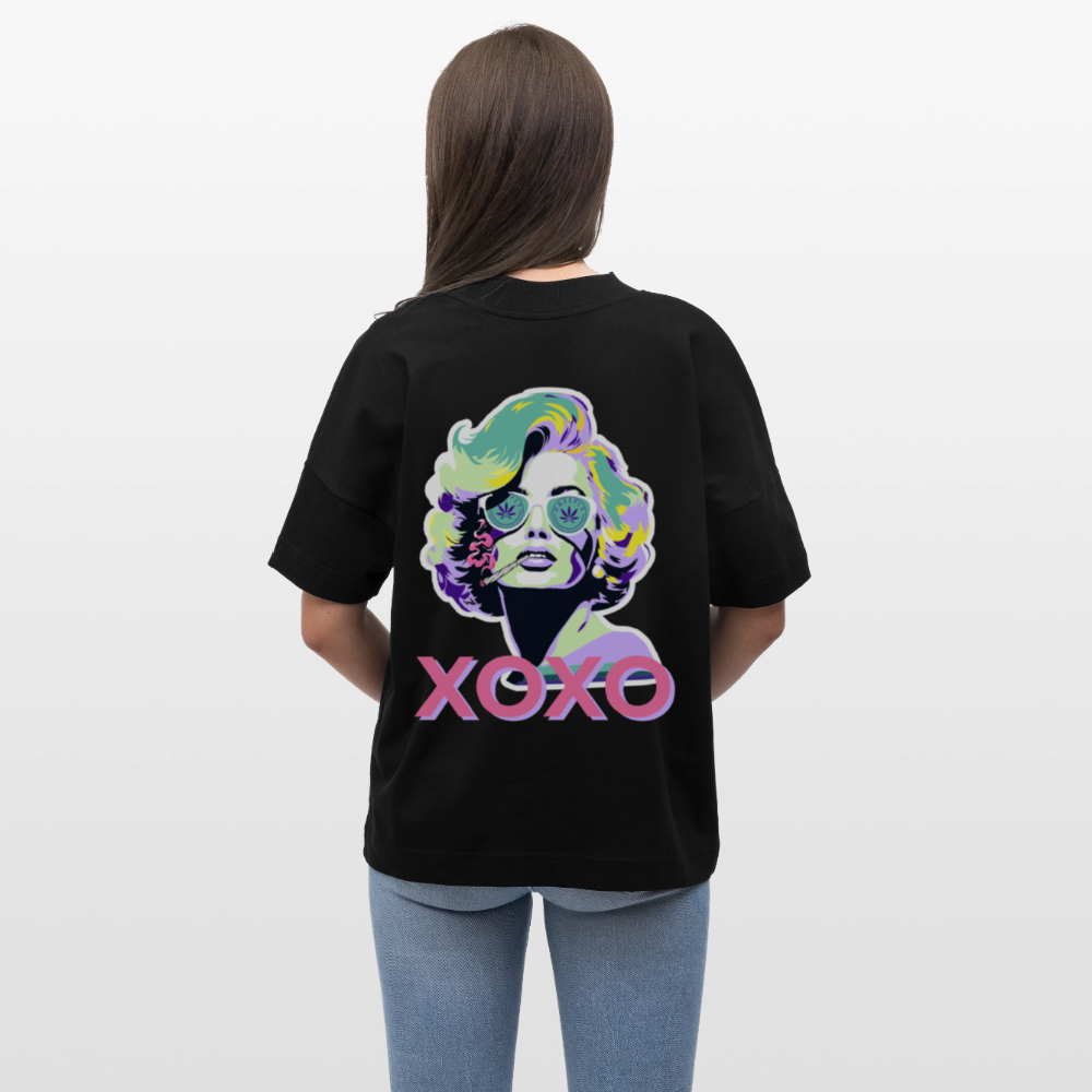 MARYLIN XOXO Oversized Unisex Bio T-Shirt - Schwarz