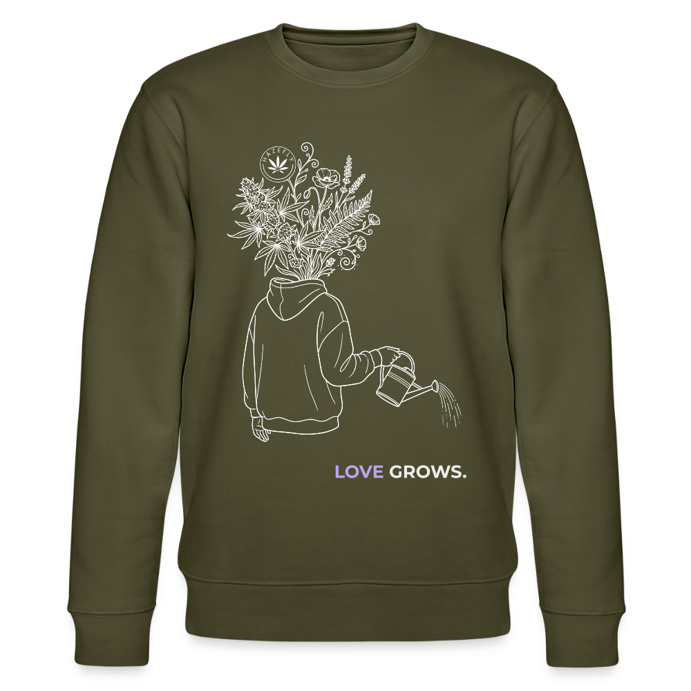 LOVE GROWS II Unisex Bio-Sweatshirt - Khaki