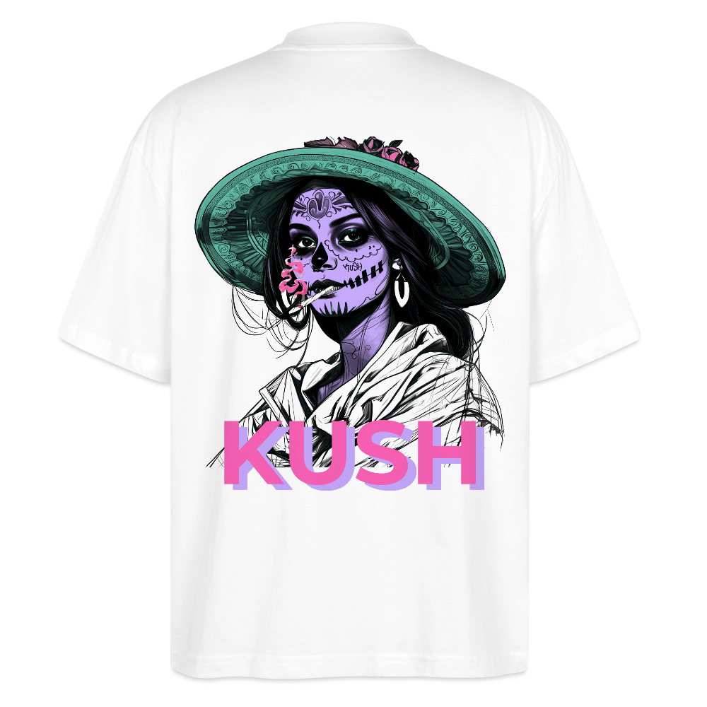 LA CATRINA KUSH Oversized Unisex Bio T-Shirt - Weiß