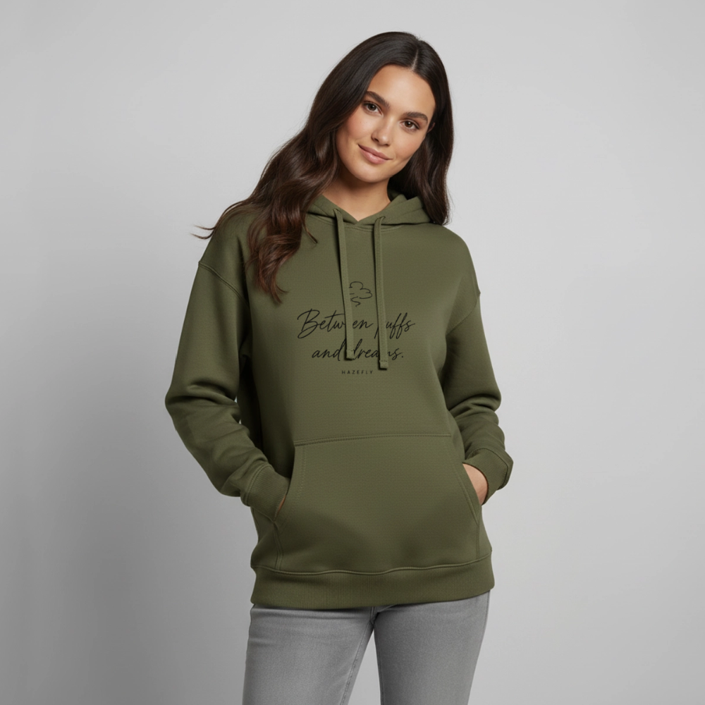 PUFFS & DREAMS Oversized Unisex Bio-Hoodie - Khaki