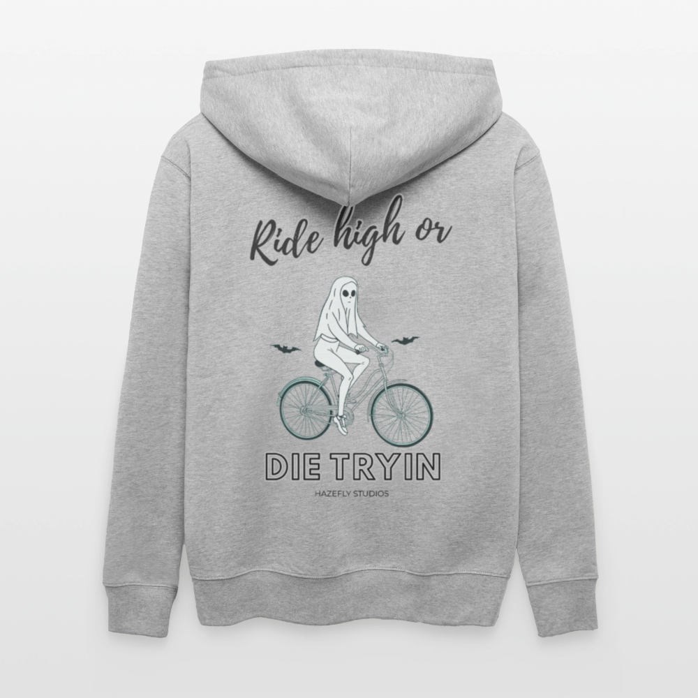 RIDE HIGH Unisex Bio-Kapuzenjacke - Grau meliert