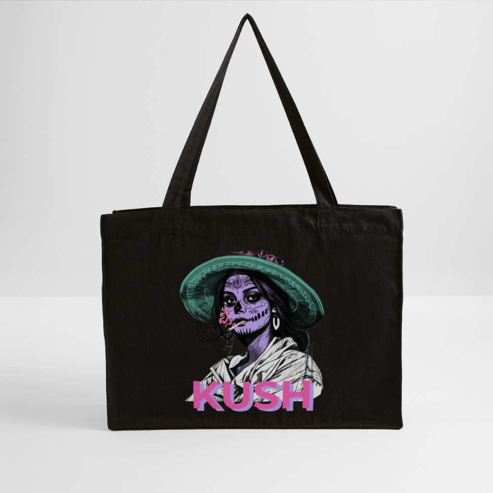 LA CATRINA KUSH recycelter Shopping Bag - Schwarz