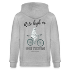 RIDE HIGH Unisex Bio-Kapuzenjacke - Grau meliert