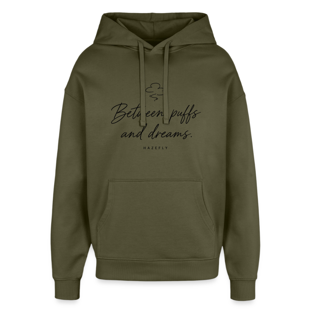 PUFFS & DREAMS Oversized Unisex Bio-Hoodie - Khaki