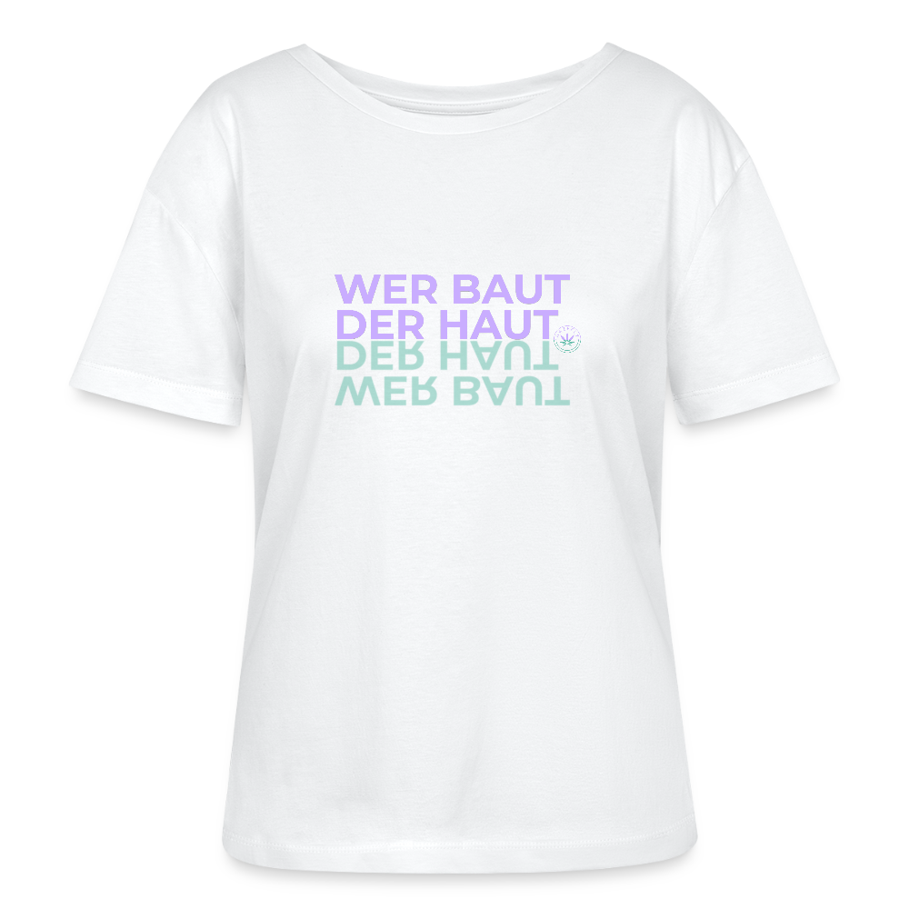 WER BAUT Relaxed Rundhals Frauen Bio-T-Shirt - Weiß