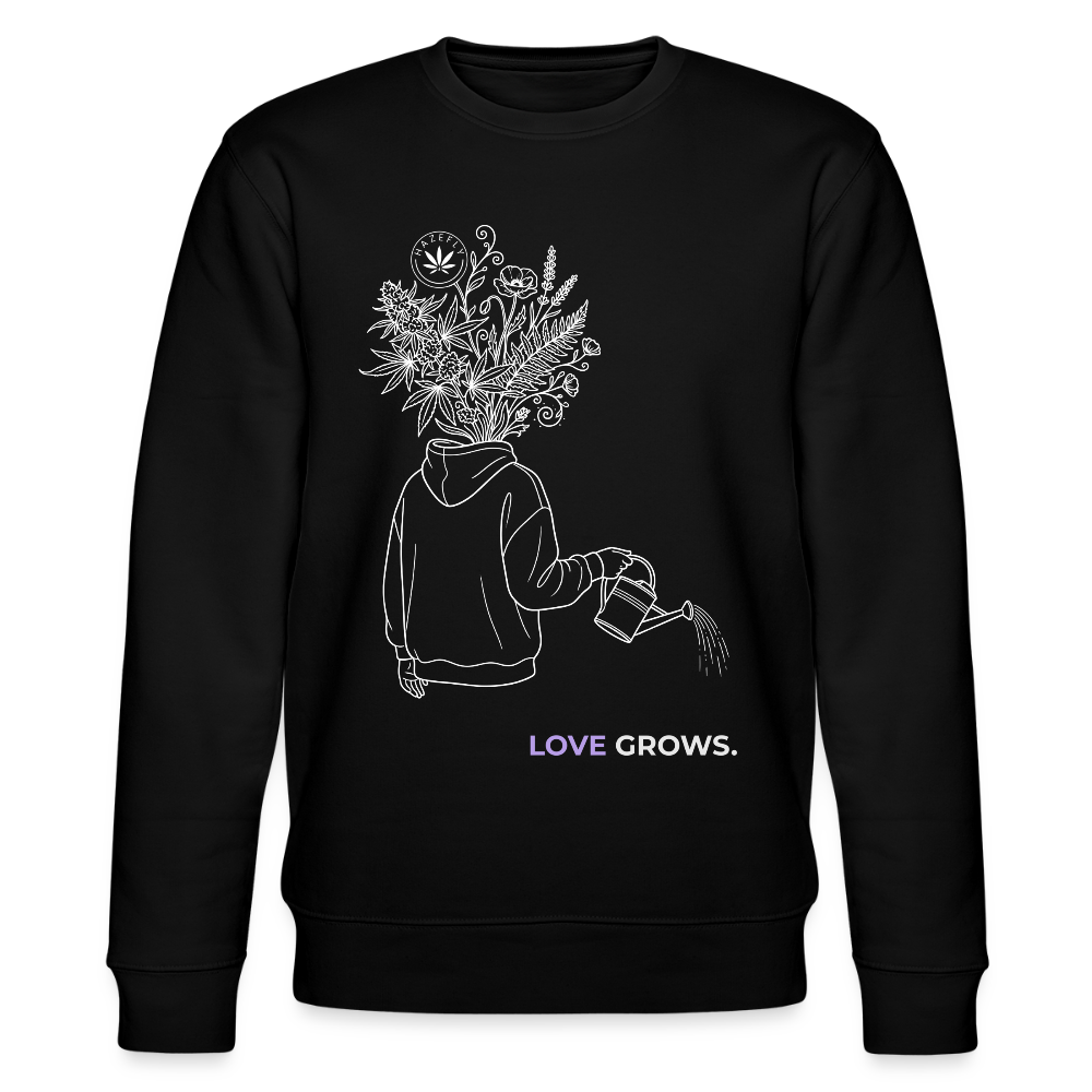 LOVE GROWS II Unisex Bio-Sweatshirt - Schwarz