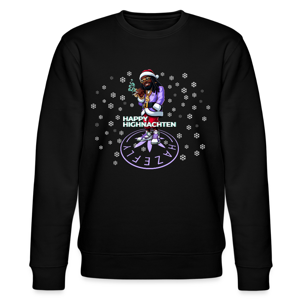 HI SANTA Unisex Bio-Sweatshirt - Schwarz