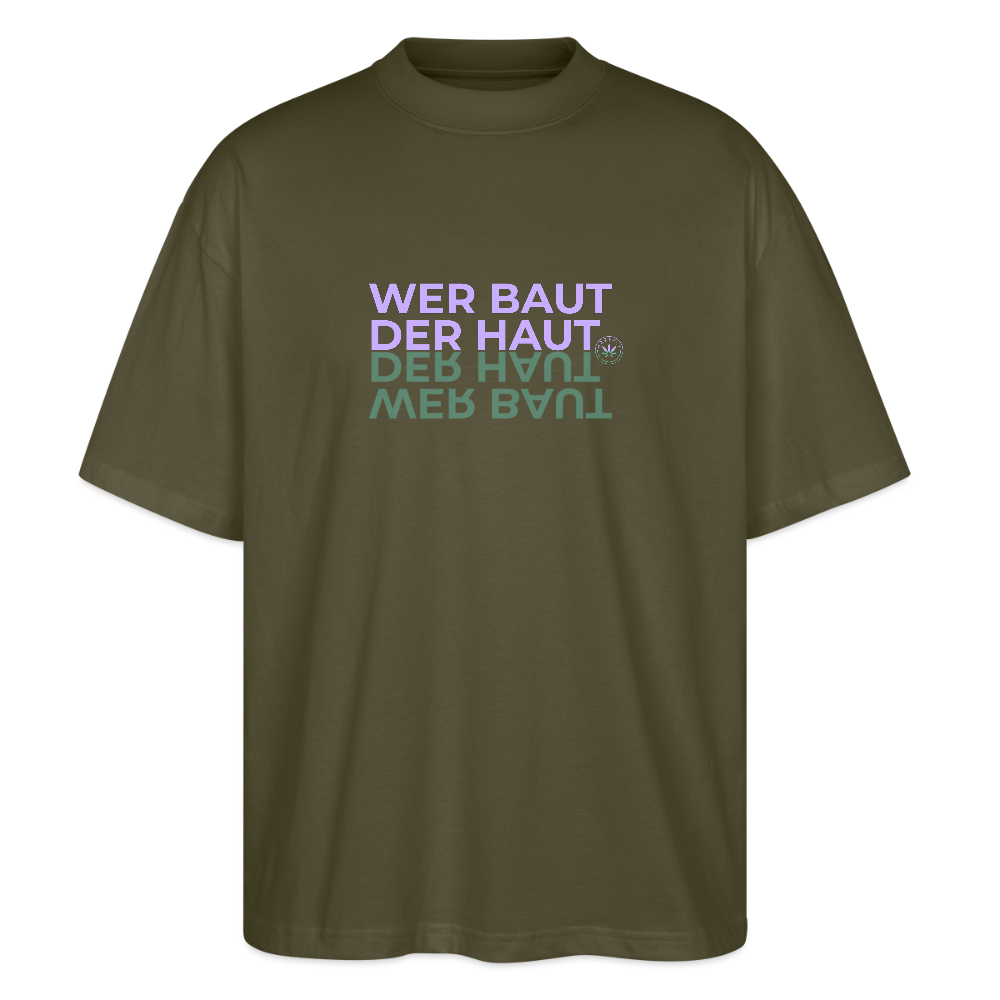WER BAUT Oversized Unisex Bio T-Shirt - Khaki
