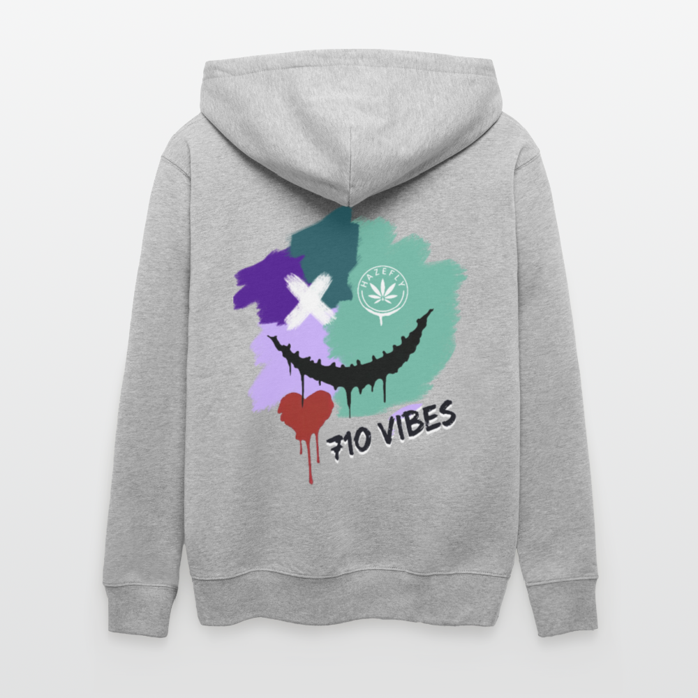 710 VIBES Unisex Bio-Kapuzenjacke - Grau meliert
