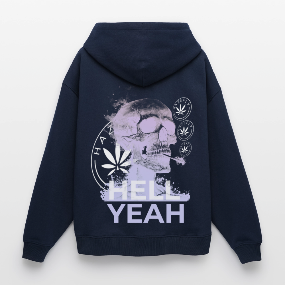 HELL YEAH Oversized Unisex Bio-Hoodie - Navy