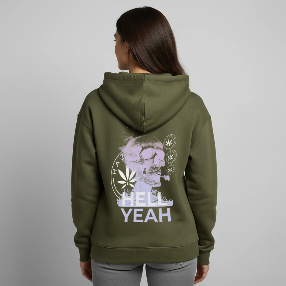 HELL YEAH Oversized Unisex Bio-Hoodie - Khaki