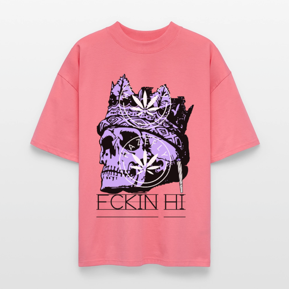 420 SKULL Oversized Unisex Bio T-Shirt - Pink 