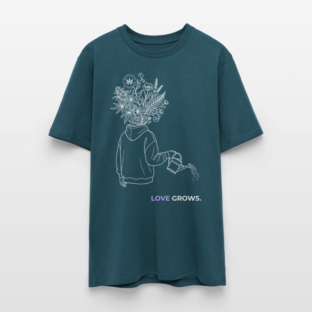 LOVE GROWS II Unisex Bio-T-Shirt - Dunkles Petrol