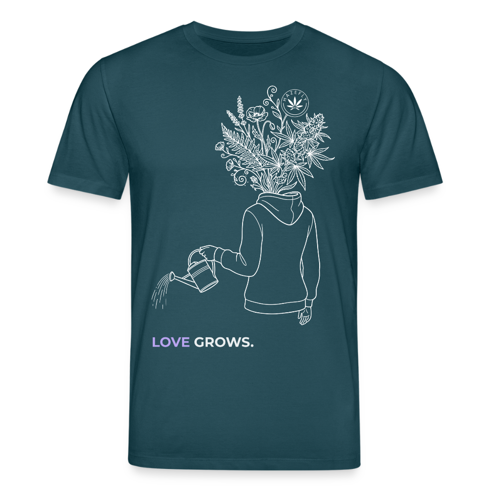 LOVE GROWS I Unisex Bio-T-Shirt - Dunkles Petrol