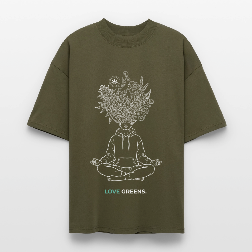 LOVE GREENS Oversized Unisex Bio T-Shirt - Khaki