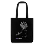 LOVE GROWS I recycelter Heavyweight Stoffbeutel - Schwarz