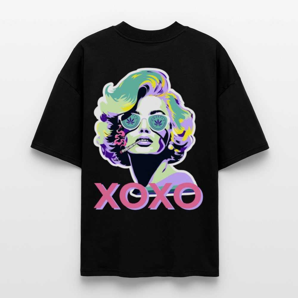 MARYLIN XOXO Oversized Unisex Bio T-Shirt - Schwarz